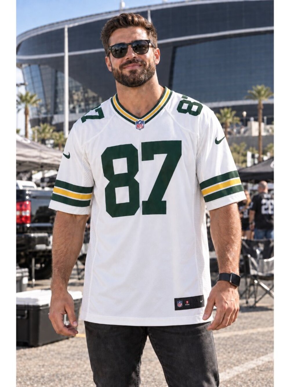 Nike Green Bay Packers Romeo Doubs 87 White Away Jersey Men’s XL NFL